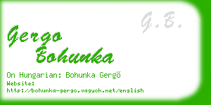 gergo bohunka business card